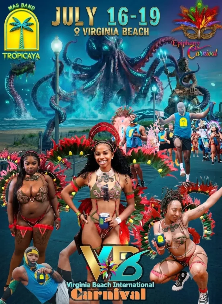 Join Tropicaya Mas Band in Virginia Beach July 16-19.  Book your  tickets until July 20 to experience the entire weekend of events. Connect with the culture. 